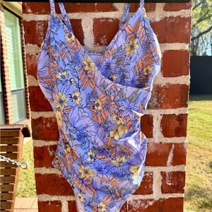Beautiful Spring Print FREELY Brand One Piece Swimsuit Sz S